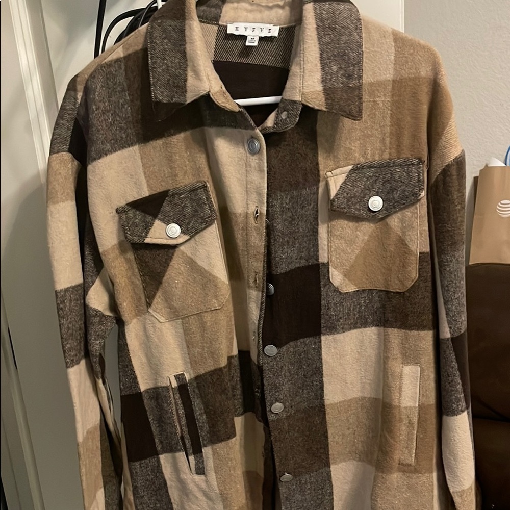 Men's Plaid Jacket - Brown and Tan